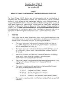 Executive Order VR-201-R Assist Phase II EVR System Not Including ISD Exhibit 3 MANUFACTURING PERFORMANCE STANDARDS AND SPECIFICATIONS