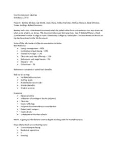 Cost Containment Meeting October 22, 2012 Present: Bentley Wallace, Lee Webb, Linda Sharp, Ashley Buchman, Melissa Watson, David Winston, Tamya Stallings, Robert Summers Bentley had a cost containment document which he p