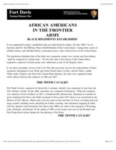 African Americans In the Frontier Army[removed]:07 AM AFRICAN AMERICANS IN THE FRONTIER