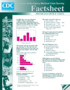 NAMCS Factsheet for All Physician Specialties (2009)