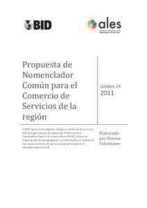Propuesta de Nomenclador Común para el Comercio de Servicios de la región