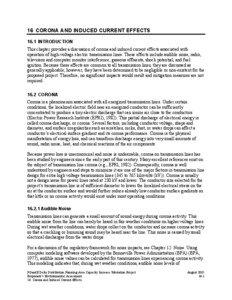 16 CORONA AND INDUCED CURRENT EFFECTS 16.1 INTRODUCTION This chapter provides a discussion of corona and induced current effects associated with