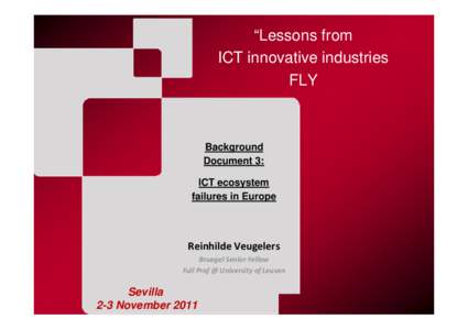 “Lessons from ICT innovative industries FLY Background Document 3: