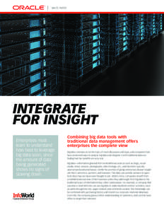 WHITE PAPER  INTEGRATE FOR INSIGHT Enterprises must learn to understand