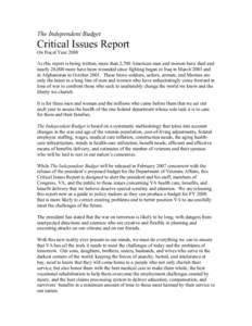 Microsoft Word - FY 2008 Critical Issues.doc