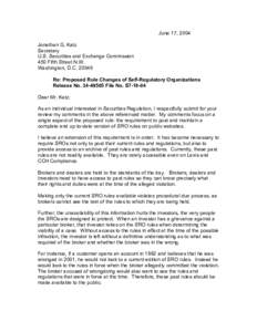 June 17, 2004 Jonathan G. Katz Secretary U.S. Securities and Exchange Commission 450 Fifth Street N.W. Washington, D.C[removed]