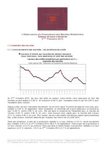 L’Observatoire du Financement des Marchés Résidentiels Tableau de bord trimestriel 3ème Trimestre 2013 I. L’ensemble des marchés I.1. L’environnement des marchés : les conditions de crédit  Les taux d’in