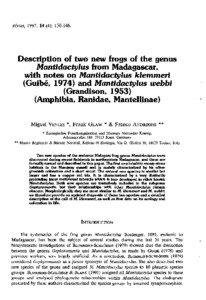 Alytes, 1997, 14 (4): [removed]Description of two new frogs of the genus