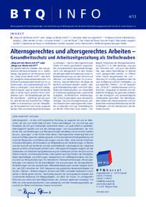 B T Q     I N F OBeratungsstelle für Technologiefolgen und Qualifizierung im Bildungswerk der Vereinten Dienstleistungsgewerkschaft (ver.di) im Lande Hessen e.V.