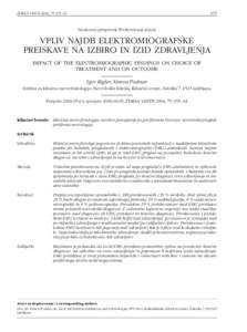 355  ZDRAV VESTN 2006; 75: 355–61 Strokovni prispevek/Professional article