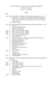 CENTRAL NEBRASKA PUBLIC POWER AND IRRIGATION DISTRICT HOLDREGE, NEBRASKA JULY 7, 2014 – 9:00 AM INDEX PAGE 19,077 MINUTES OF SPECIAL MEETING OF THE BOARD OF DIRECTORS – [removed]