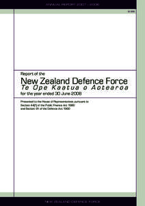 ANNUAL REPORT 2007 – 2008 G.55 Report of the  New Zealand Defence Force