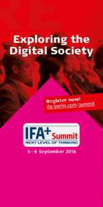 Exploring the Digital Society ! Register now ummit