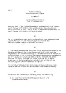 [removed]Rechtsverordnung über das Naturschutzgebiet „Kurbüsch“ Landkreis Mayen-Koblenz