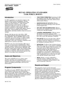 Department of Alcoholic Beverage Control  State of California FACT SHEET: ROSTF