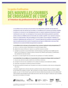 La surveillance de la croissance et la promotion d’une alimentation optimale sont des éléments essentiels des soins de santé de tous les enfants. La surveillance de la croissance de l’enfant contribue à confirmer