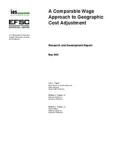 A Comparable Wage Approach to Geographic Cost Adjustment: Research and Development Report