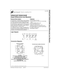 DS26C32AT/DS26C32AM Quad Differential Line Receiver General Description Features