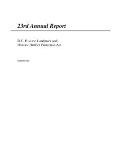 23rd Annual Report D.C. Historic Landmark and Historic District Protection Act MARCH 2002