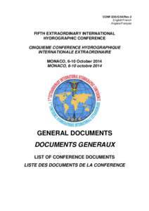 CONF.EX5/G/04/Rev.2 English/French Anglais/Français FIFTH EXTRAORDINARY INTERNATIONAL HYDROGRAPHIC CONFERENCE