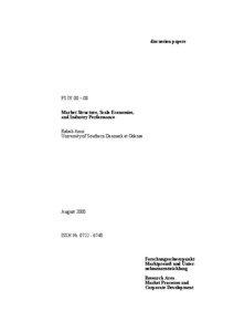 WZB - Research Area:  Markets and Political Economy, Discussion Paper FS IV 00-08 "Market Structure, Scale Economies, and Industry Performance"