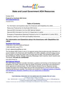 ADA Technical Assistance and Training Resources