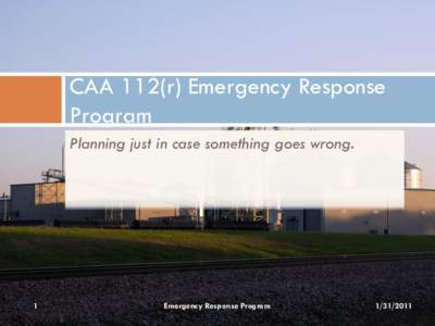 CAA 112(r) Emergency Response Program
