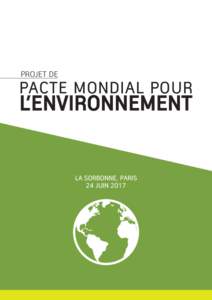 PROJET DE  PACTE MONDIAL POUR L’ENVIRONNEMENT