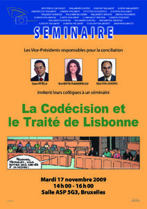 SEMINAIRE Les Vice-Présidents responsables pour la conciliation Gianni PITTELLA  Rodi KRATSA-TSAGAROPOULOU