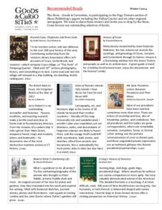 Recommended Reads  Winter I 2014 The Store - Goods & Curiosities, is participating in the Page Turners section of Shore Publishing’s papers including the Valley Courier and six other regional