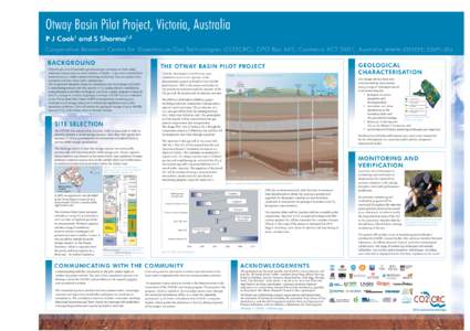 Otway Basin Pilot Project, Victoria, Australia P J Cook1 and S Sharma1,2 Cooperative Research Centre for Greenhouse Gas Technologies (CO2CRC), GPO Box 463, Canberra ACT 2601, Australia BACKGROUND Fifty two per cent of Au