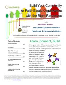 Build Your Community or Faith Faith--Based Organization with the Right Resources May 2012