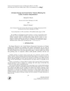 Journal of Environmental Economics and Management 40, 211᎐235 Ž2000. doi:10.1006rjeem, available online at http:rrwww.idealibrary.com on Climate Change and Forest Sinks: Factors Affecting the Costs of Carbon