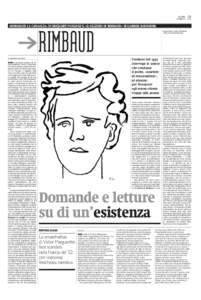 ALIAS DOMENICA 30 NOVEMBRE)  «RIMABAUD LA CANAGLIA» DI BENJAMIN FONDANE E «IL SILENZIO DI RIMBAUD» DI GABRIEL BOUNOURE