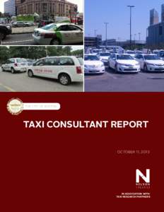 THE CITY OF BOSTON  TAXI CONSULTANT REPORT OCTOBER 11, 2013  IN ASSOCIATION WITH: