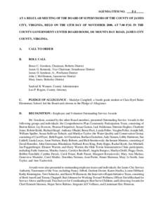 AGENDA ITEM NO.  F-1 AT A REGULAR MEETING OF THE BOARD OF SUPERVISORS OF THE COUNTY OF JAMES CITY, VIRGINIA, HELD ON THE 12TH DAY OF NOVEMBER 2008, AT 7:00 P.M. IN THE
