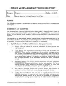 Microsoft Word - Policy[removed]Operating Fund Reserve Fund.doc