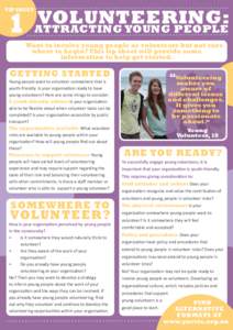 tip sheet  1 volunteering: attracting young people