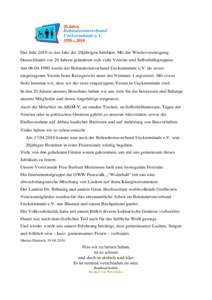 20 Jahre  Behindertenverband Ueckermünde e.V. 1990 –2010