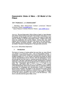 Hypsometric Globe of Mars – 3D Model of the Planet