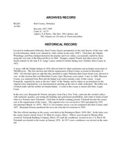 ARCHIVES RECORD RG205 & film Burt County, Nebraska Records, [removed]