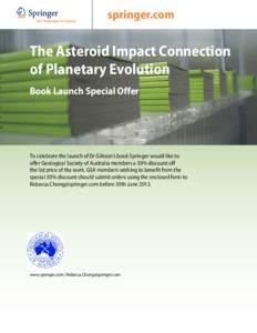 ABCD  springer.com The Asteroid Impact Connection of Planetary Evolution