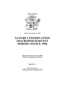 Queensland  Nature Conservation Act 1992 NATURE CONSERVATION (MACROPOD HARVEST
