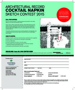 ARCHITECTURAL RECORD  COCKTAIL NAPKIN 2 GRAND PRIZE