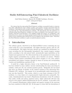 Stable Self-Interacting Pais-Uhlenbeck Oscillator Matej Pavˇsiˇc Joˇzef Stefan Institute, Jamova 39, SI-1000, Ljubljana, Slovenia; email:   arXiv:1302.5257v2 [gr-qc] 8 Nov 2013