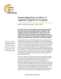 Accelerating Data Innovation: A Legislative Agenda for Congress
