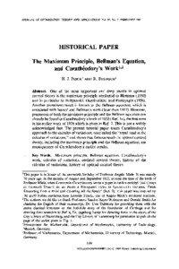 JOURNAL OF OPTIMIZATION THEORY AND APPLICATIONS: Vol. 80, No. 2, FEBRUARY[removed]HISTORICAL PAPER