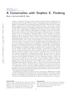 A Conversation with Stephen E. Fienberg