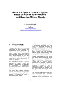 Science / Probability and statistics / Machine learning / Statistical models / Bioinformatics / Hidden Markov model / Mixture model / Speech recognition / Affective computing / Statistics / Computational linguistics / Markov models