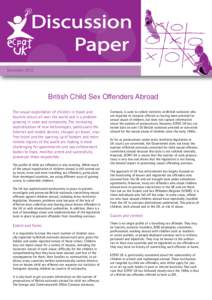 Discussion Paper December 2012 British Child Sex Offenders Abroad The sexual exploitation of children in travel and